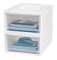 Plastic Clear Stackable Modular Shallow Storage Drawers Chest Box